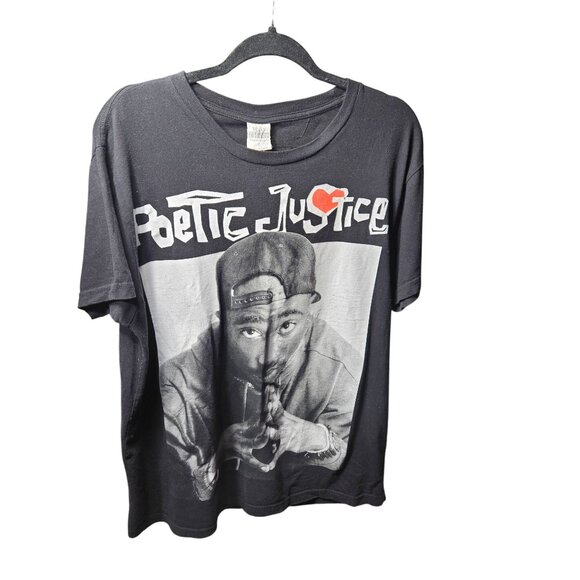 Poetic Justice Tupac Graphic Tee Black L Pro Champ Premium Cotton - Picture 1 of 7